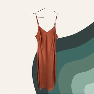 Bishop + Young - satin rust midi slip dress (NWT)